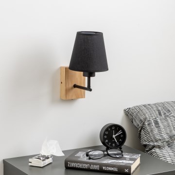 Brilagi - Wall lamp NUBILA WOOD 1xE27/25W/230V oak/black
