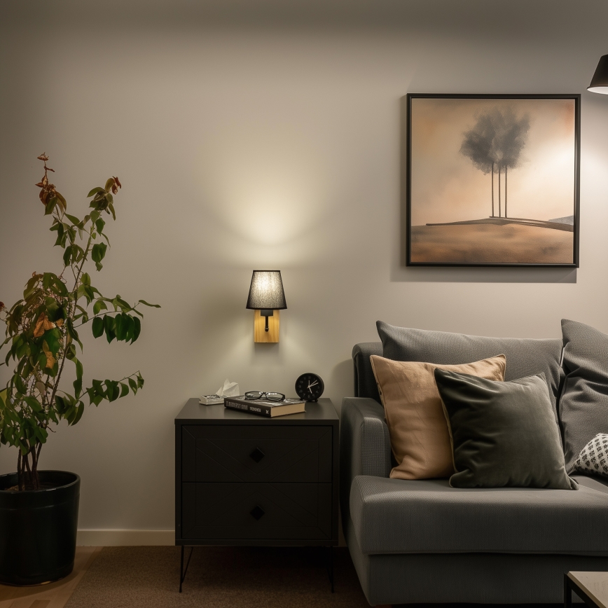 Brilagi - Wall lamp NUBILA WOOD 1xE27/25W/230V oak/black