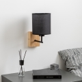 Brilagi - Wall lamp NUBILA WOOD 1xE27/25W/230V oak/black