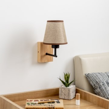 Brilagi - Wall lamp NUBILA WOOD 1xE27/25W/230V oak/brown