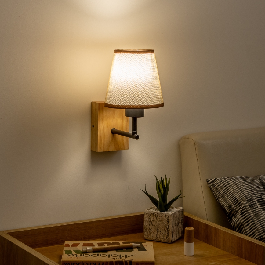 Brilagi - Wall lamp NUBILA WOOD 1xE27/25W/230V oak/brown