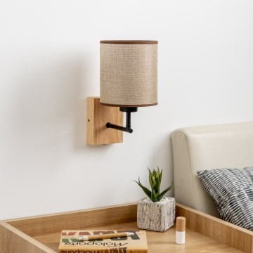 Brilagi - Wall lamp NUBILA WOOD 1xE27/25W/230V oak/brown