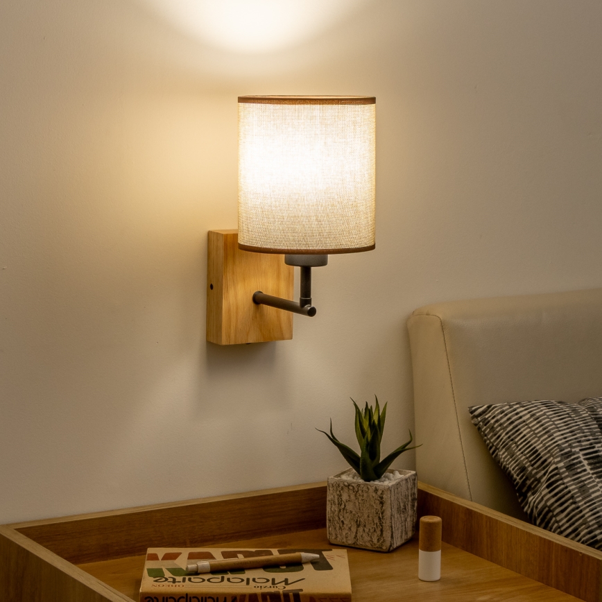 Brilagi - Wall lamp NUBILA WOOD 1xE27/25W/230V oak/brown