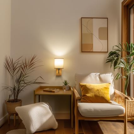 Brilagi - Wall lamp NUBILA WOOD 1xE27/25W/230V oak/brown