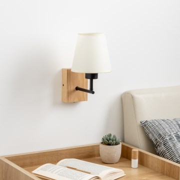 Brilagi - Wall lamp NUBILA WOOD 1xE27/25W/230V oak/creamy