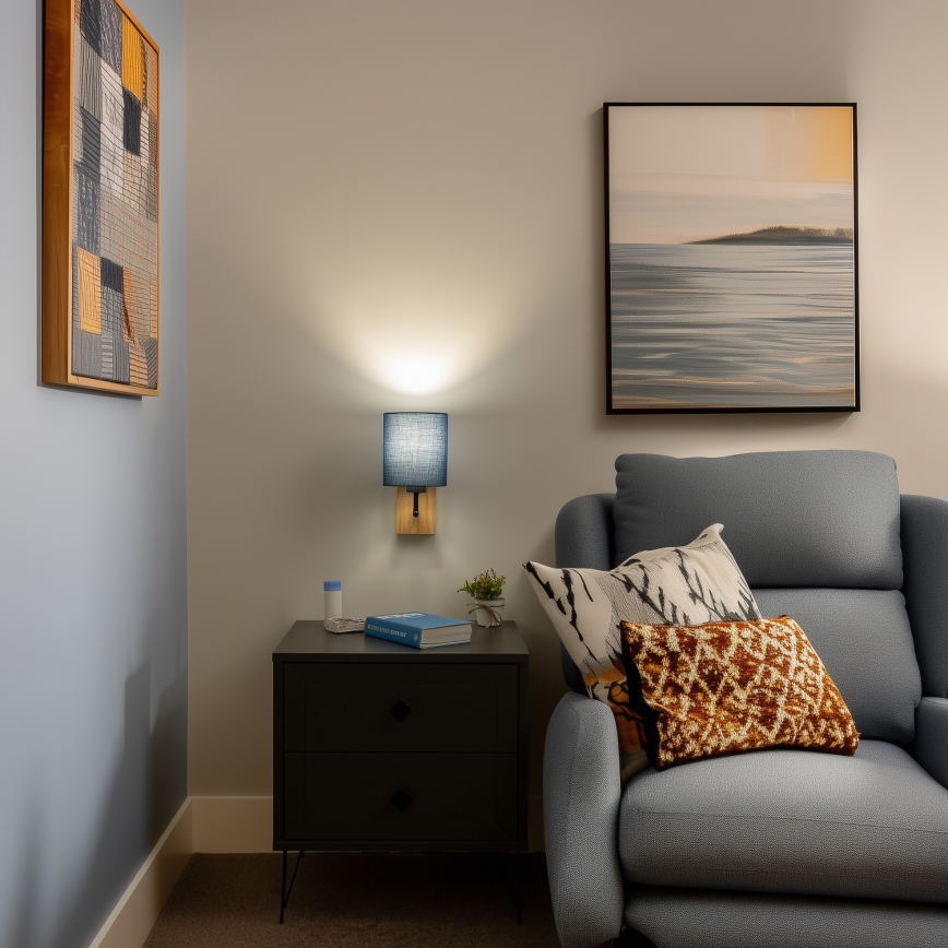 Brilagi - Wall lamp NUBILA WOOD 1xE27/25W/230V oak/dark blue