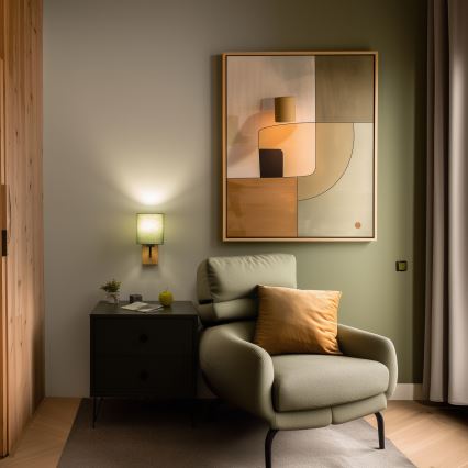 Brilagi - Wall lamp NUBILA WOOD 1xE27/25W/230V oak/green