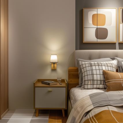 Brilagi - Wall lamp NUBILA WOOD 1xE27/25W/230V oak/grey