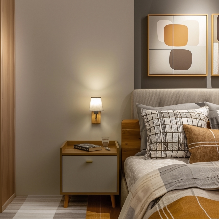 Brilagi - Wall lamp NUBILA WOOD 1xE27/25W/230V oak/grey