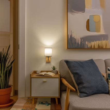Brilagi - Wall lamp NUBILA WOOD 1xE27/25W/230V oak/grey