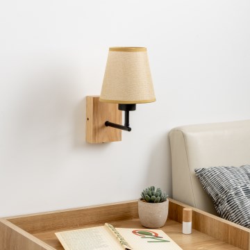 Brilagi - Wall lamp NUBILA WOOD 1xE27/25W/230V oak/light brown