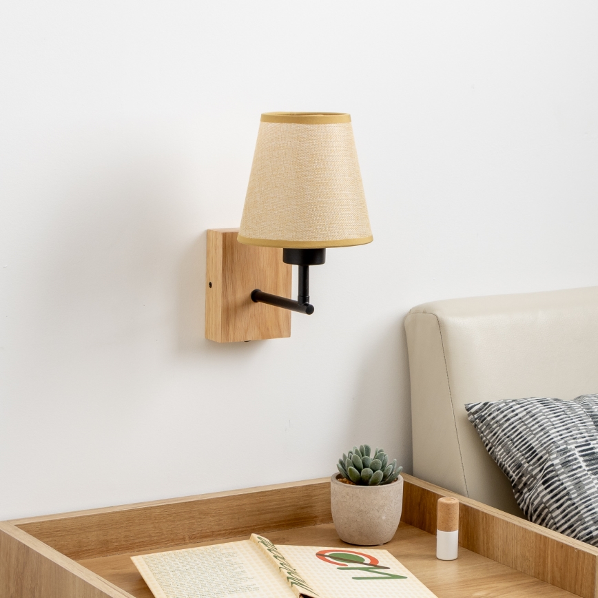 Brilagi - Wall lamp NUBILA WOOD 1xE27/25W/230V oak/light brown
