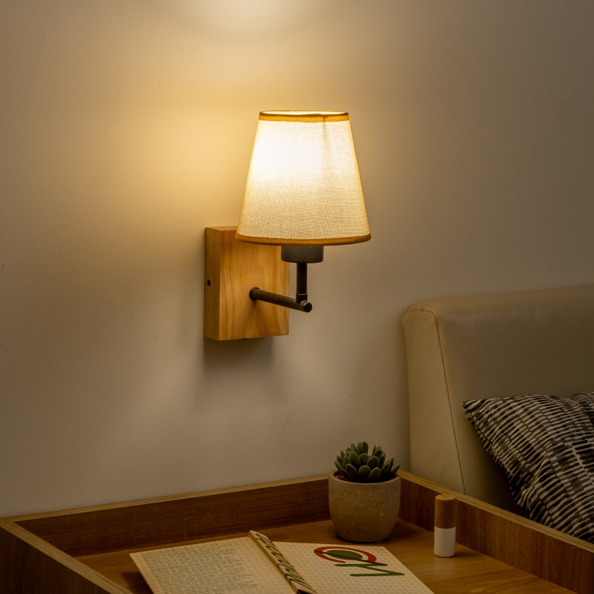 Brilagi - Wall lamp NUBILA WOOD 1xE27/25W/230V oak/light brown
