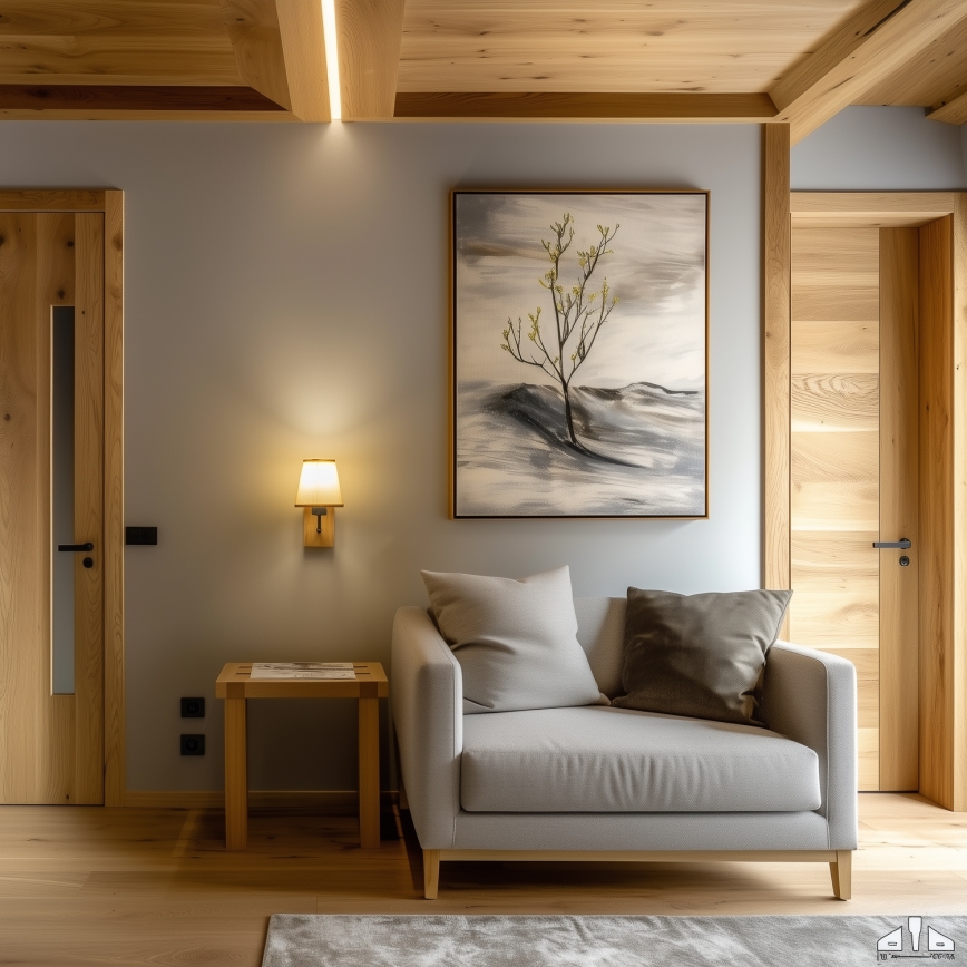 Brilagi - Wall lamp NUBILA WOOD 1xE27/25W/230V oak/light brown