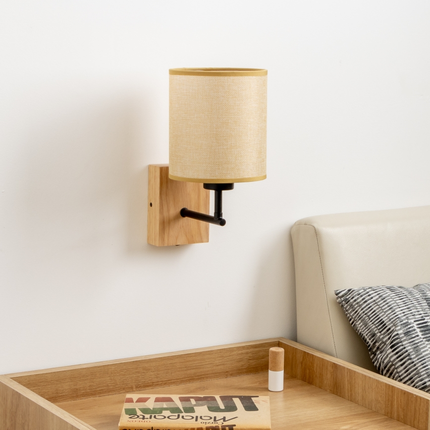 Brilagi - Wall lamp NUBILA WOOD 1xE27/25W/230V oak/light brown