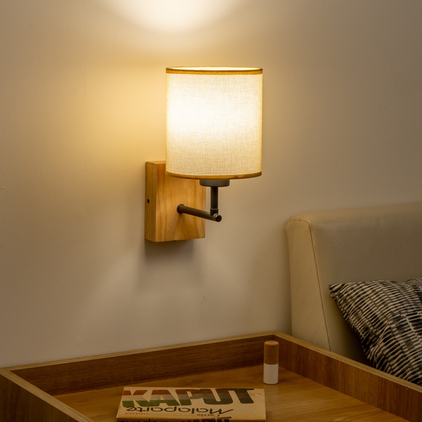 Brilagi - Wall lamp NUBILA WOOD 1xE27/25W/230V oak/light brown