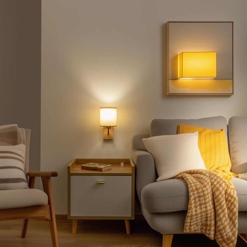 Brilagi - Wall lamp NUBILA WOOD 1xE27/25W/230V oak/light brown