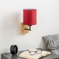 Brilagi - Wall lamp NUBILA WOOD 1xE27/25W/230V oak/Pompeian red