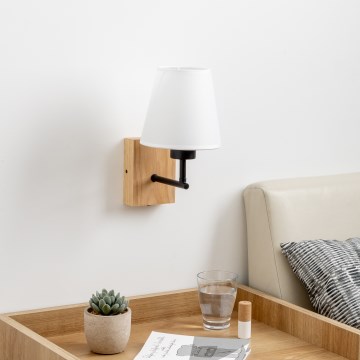Brilagi - Wall lamp NUBILA WOOD 1xE27/25W/230V oak/white