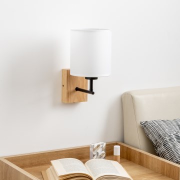 Brilagi - Wall lamp NUBILA WOOD 1xE27/25W/230V oak/white