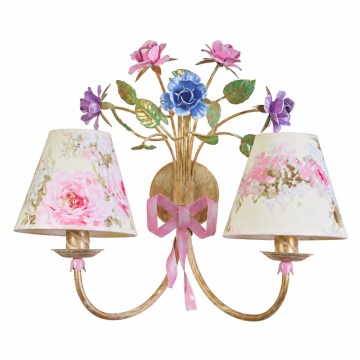 BRILAGI - Wall lamp ROMANCE 2xE14/40W/230V multicolored/beige/patina