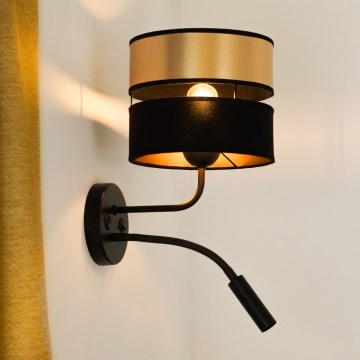 Brilagi - Wall lamp ROYAL 1xE27/15W/230V + 1xG9/3W black/gold