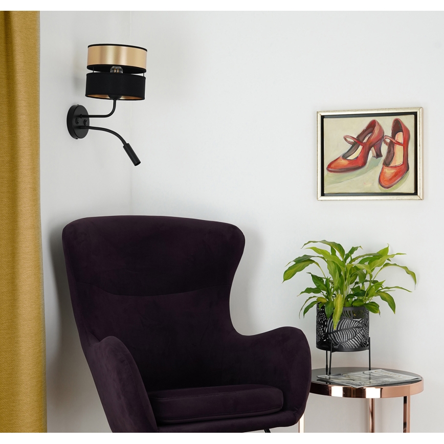 Brilagi - Wall lamp ROYAL 1xE27/15W/230V + 1xG9/3W black/gold