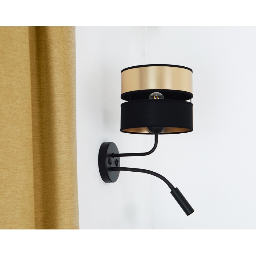 Brilagi - Wall lamp ROYAL 1xE27/15W/230V + 1xG9/3W black/gold