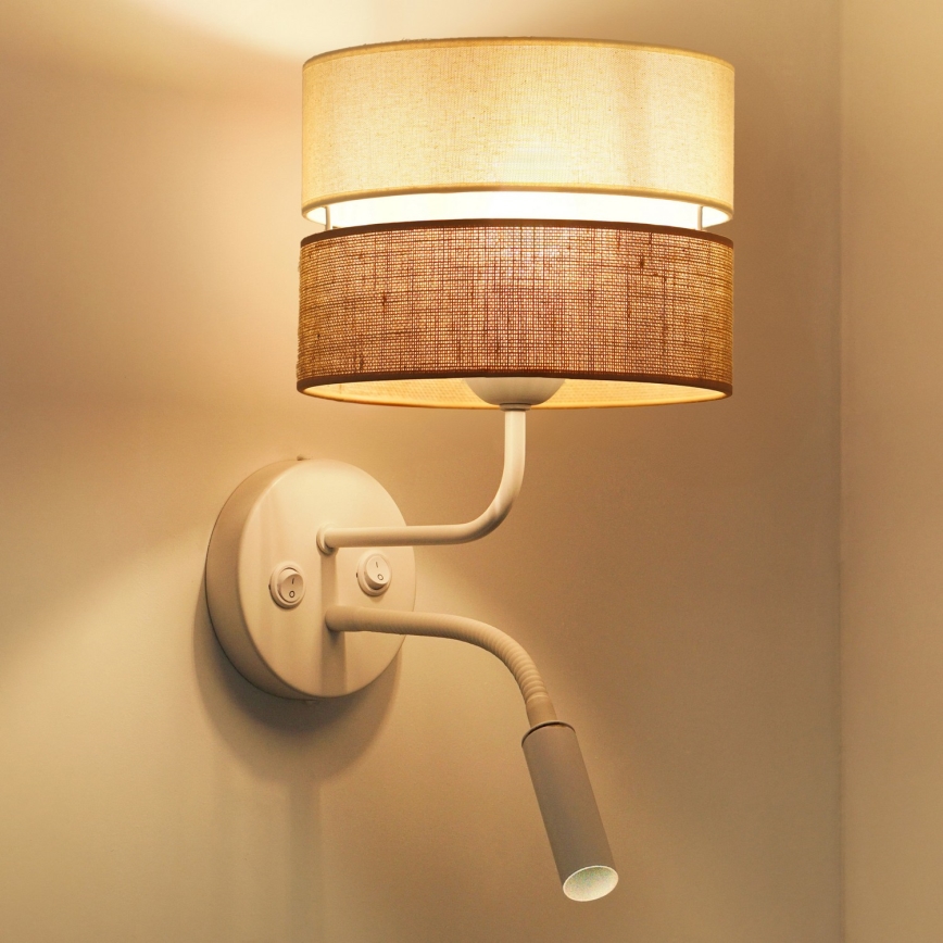 Brilagi - Wall lamp ROYAL YUTE 1xE27/15W/230V + 1xG9/6W beige/creamy/white
