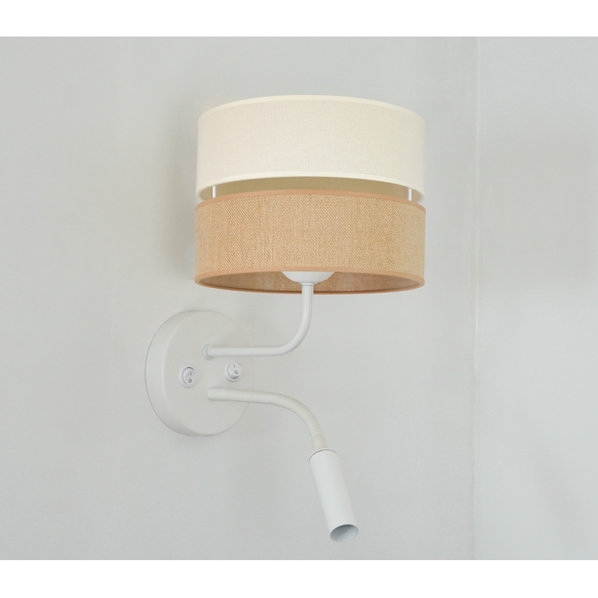 Brilagi - Wall lamp ROYAL YUTE 1xE27/15W/230V + 1xG9/6W beige/creamy/white