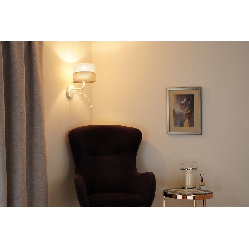 Brilagi - Wall lamp ROYAL YUTE 1xE27/15W/230V + 1xG9/6W beige/creamy/white
