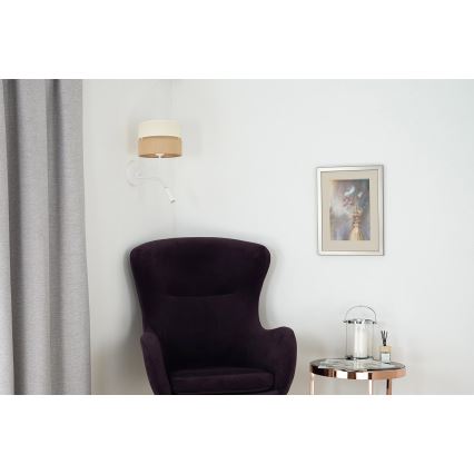 Brilagi - Wall lamp ROYAL YUTE 1xE27/15W/230V + 1xG9/6W beige/creamy/white