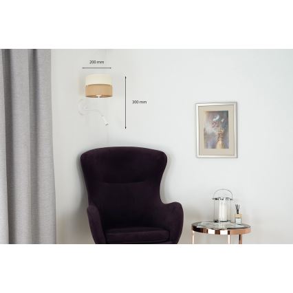Brilagi - Wall lamp ROYAL YUTE 1xE27/15W/230V + 1xG9/6W beige/creamy/white