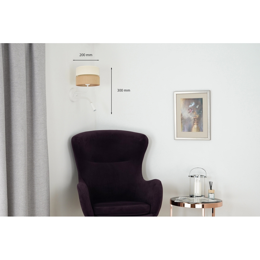 Brilagi - Wall lamp ROYAL YUTE 1xE27/15W/230V + 1xG9/6W beige/creamy/white