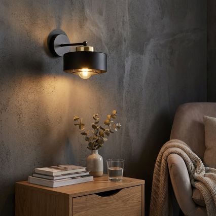 Brilagi - Wall lamp SPRING 1xE27/60W/230V black/gold