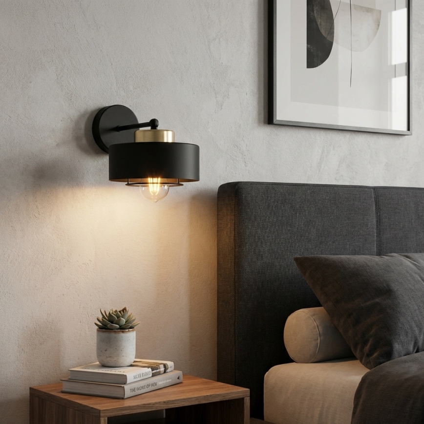 Brilagi - Wall lamp SPRING 1xE27/60W/230V black/gold