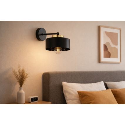 Brilagi - Wall lamp SPRING 1xE27/60W/230V black/gold