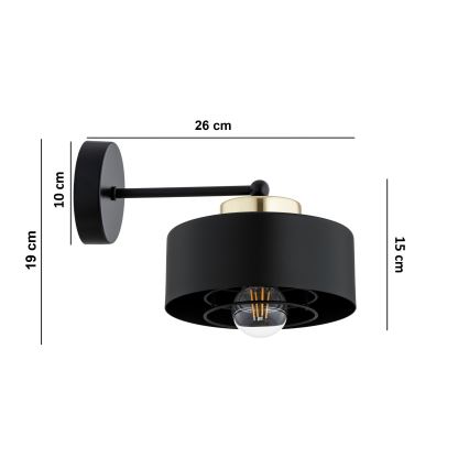 Brilagi - Wall lamp SPRING 1xE27/60W/230V black/gold