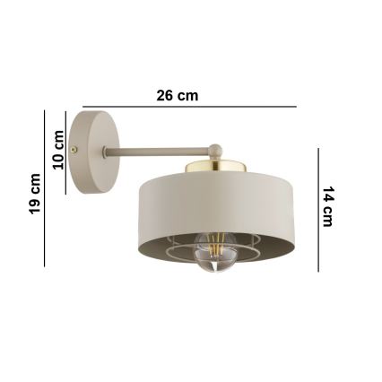 Brilagi - Wall light 1xE27/60W/230V beige/gold