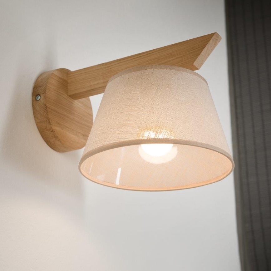 Brilagi - Wall light ANTHONY 1xE14/40W/230V oak/beige