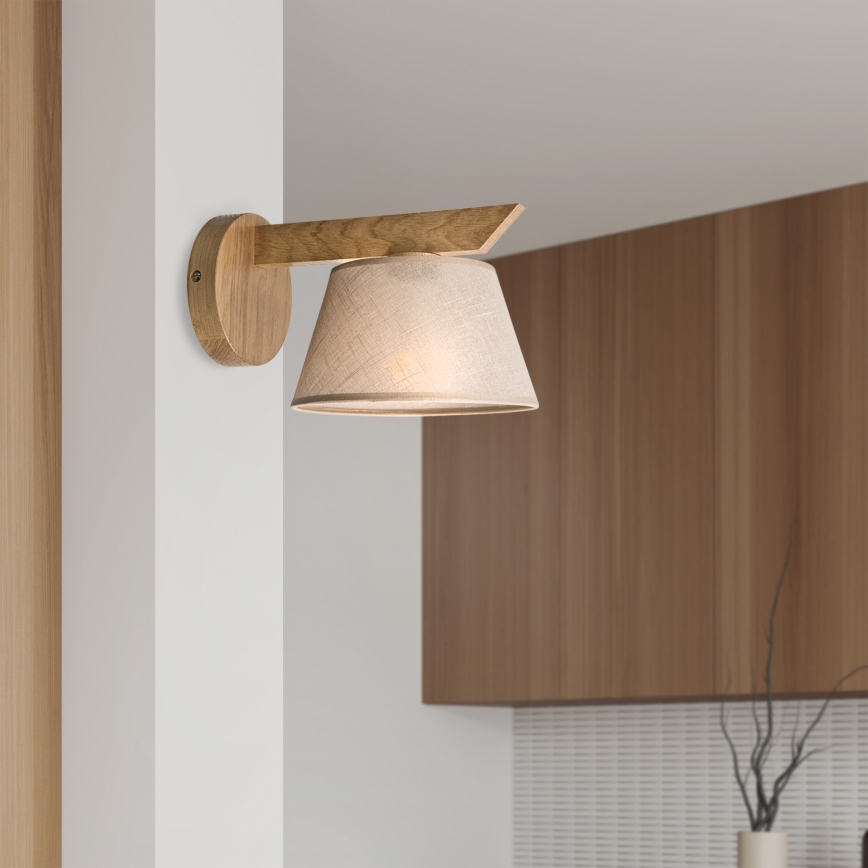Brilagi - Wall light ANTHONY 1xE14/40W/230V oak/beige