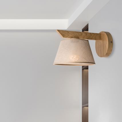 Brilagi - Wall light ANTHONY 1xE14/40W/230V oak/beige