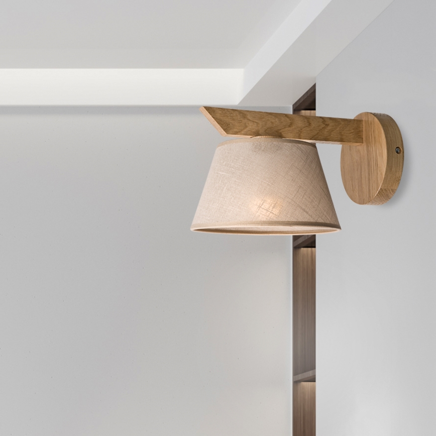 Brilagi - Wall light ANTHONY 1xE14/40W/230V oak/beige