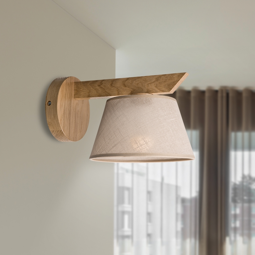 Brilagi - Wall light ANTHONY 1xE14/40W/230V oak/beige