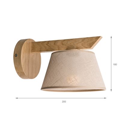 Brilagi - Wall light ANTHONY 1xE14/40W/230V oak/beige