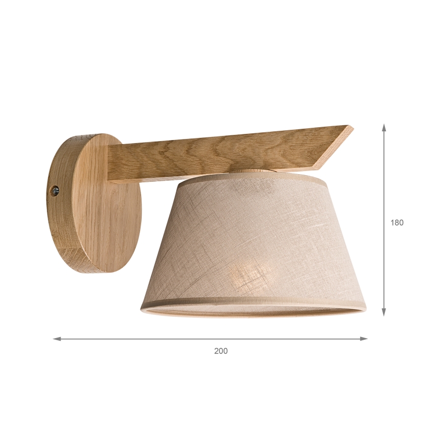 Brilagi - Wall light ANTHONY 1xE14/40W/230V oak/beige