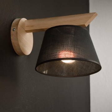 Brilagi - Wall light ANTHONY 1xE14/40W/230V oak/black