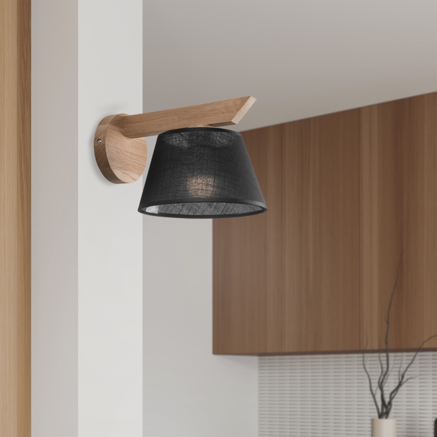Brilagi - Wall light ANTHONY 1xE14/40W/230V oak/black