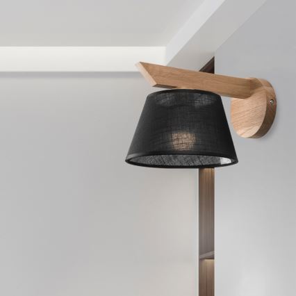 Brilagi - Wall light ANTHONY 1xE14/40W/230V oak/black
