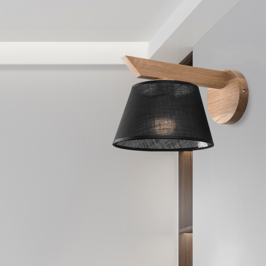 Brilagi - Wall light ANTHONY 1xE14/40W/230V oak/black